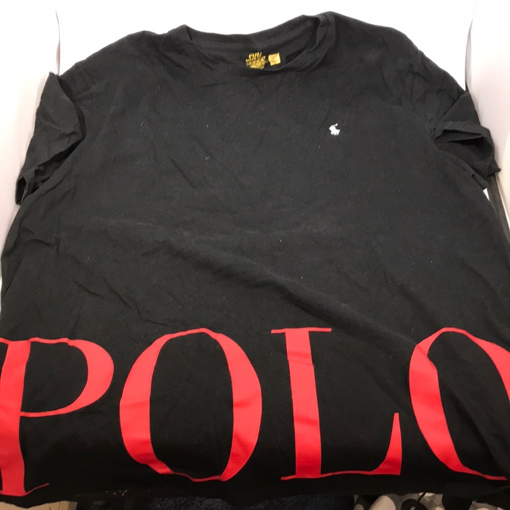 XL classic fit polo brand black t-shirt loose pony